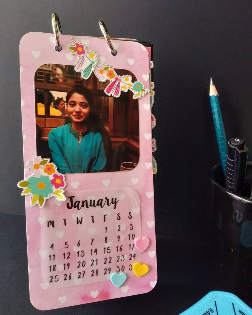 Handmade Personalized Desktop Calendar