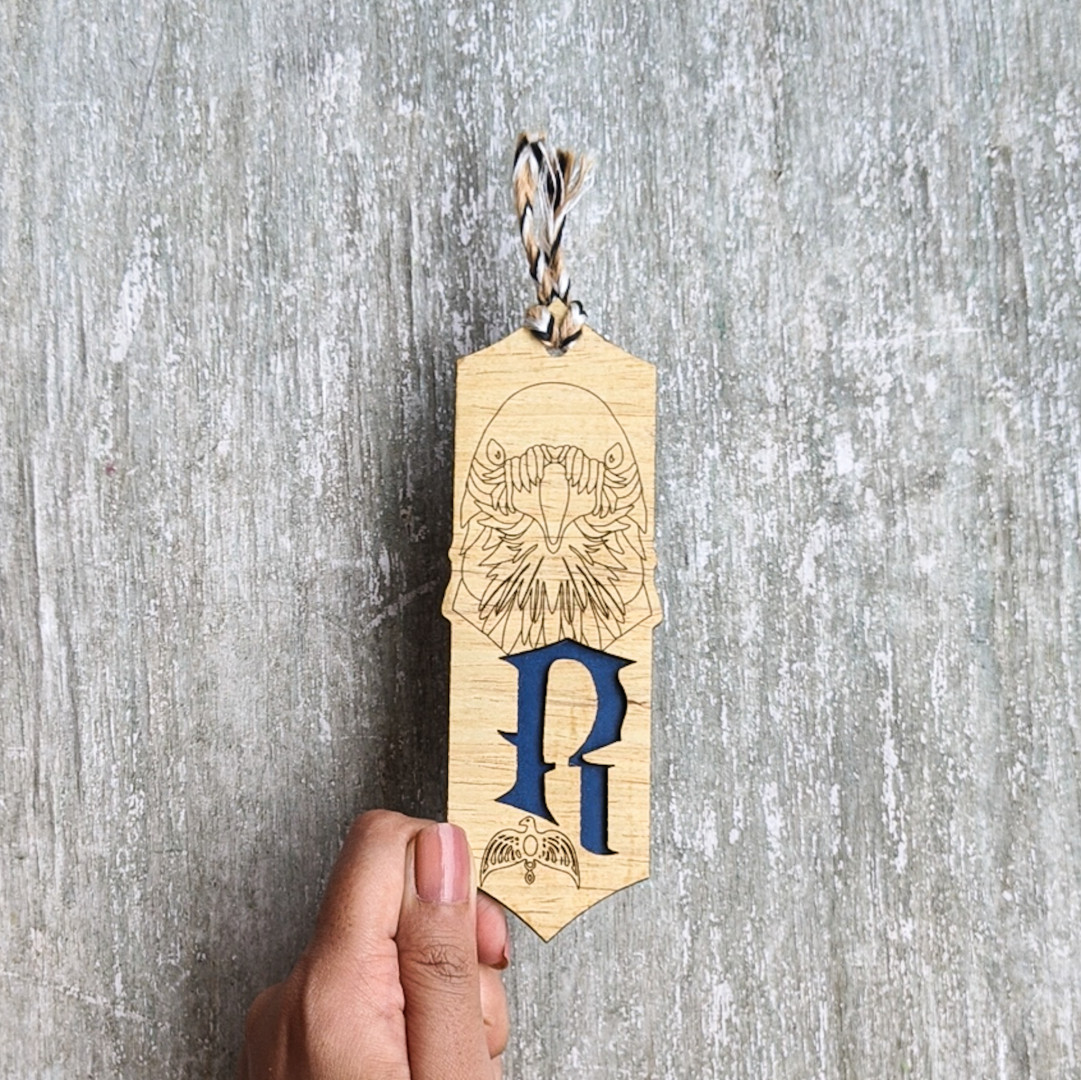 Harry Potter inspired Hogwarts house Ravenclaw premium wooden engraved bookmark, Fantasy collection