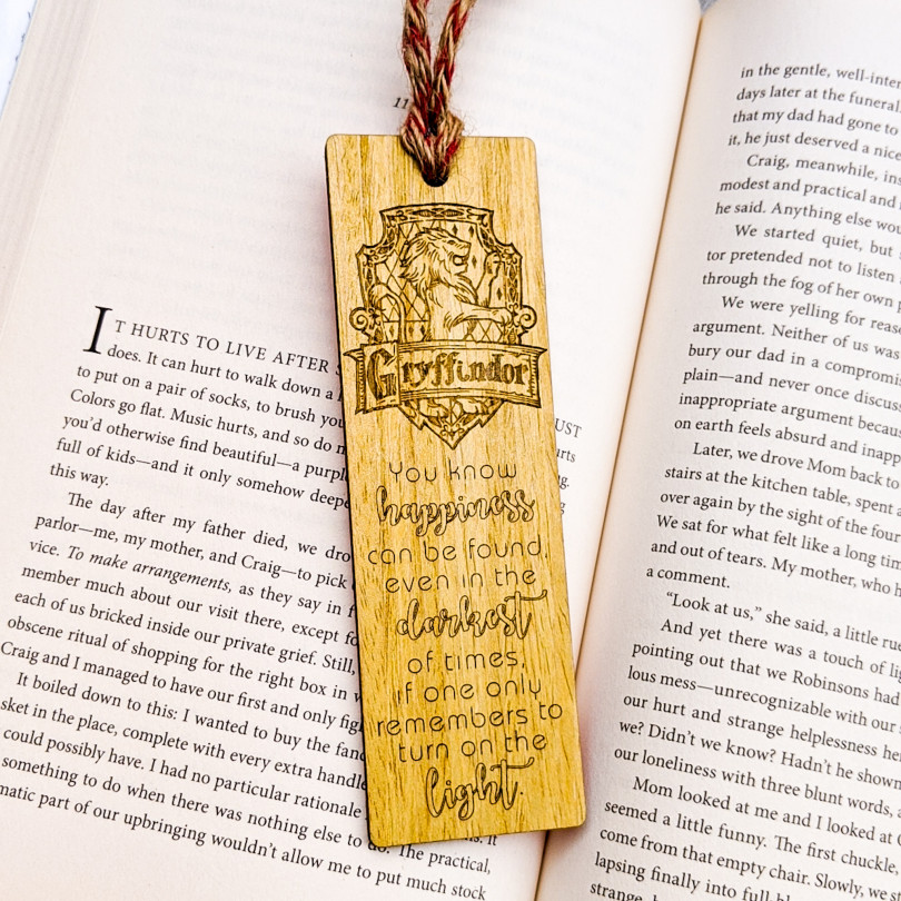 Harry Potter inspired Hogwarts house Slytherin premium wooden engraved bookmark, Fantasy collection