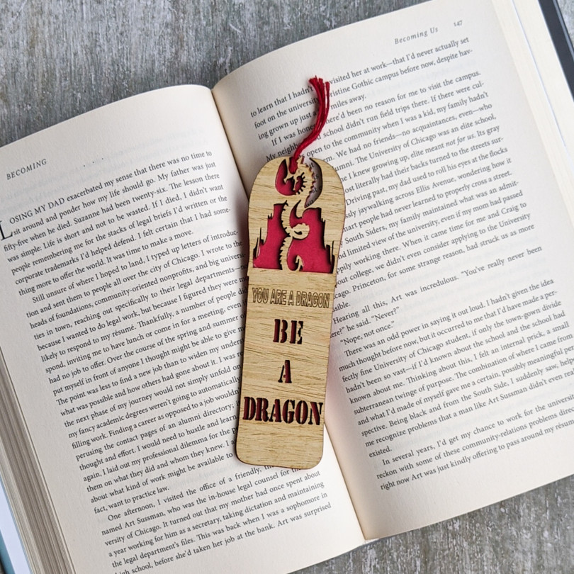 Game of Thrones inspired Dragon theme premium wooden engraved bookmark, Fantasy collection