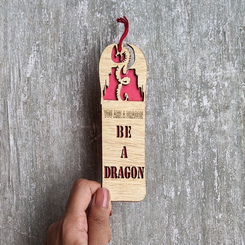 Game of Thrones inspired Dragon theme premium wooden engraved bookmark, Fantasy collection