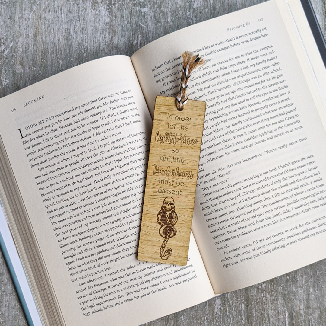 Inspirational quote premium wooden engraved bookmark, Reader's collection