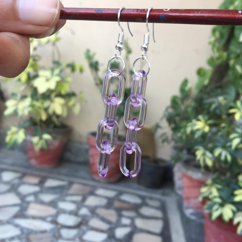Purple Link Earrings