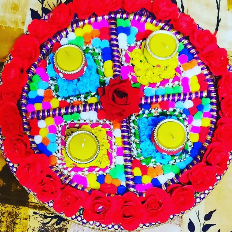 Decorative Handmade Pooja / Rangoli Thali