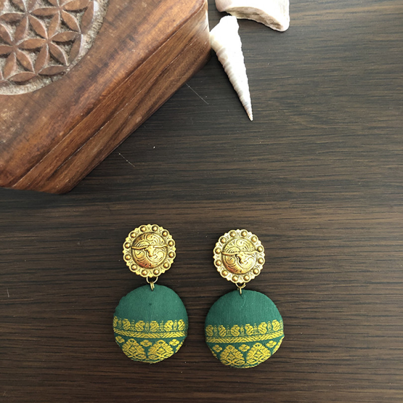 Festive Nandi Earrings Green