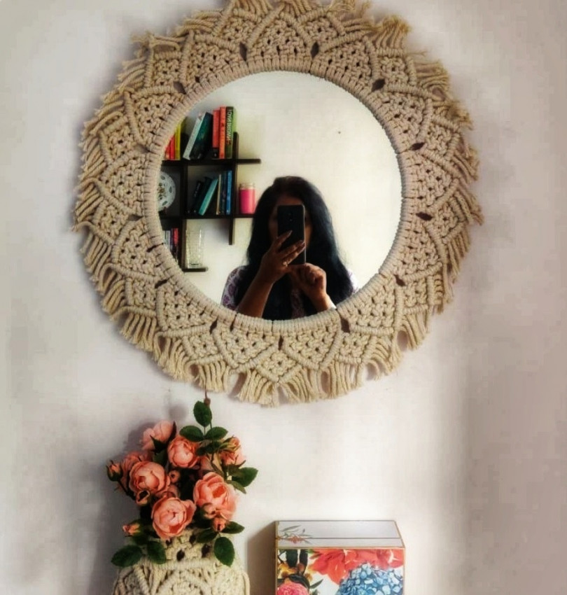 Handmade Macrame Wall Mirror Frame