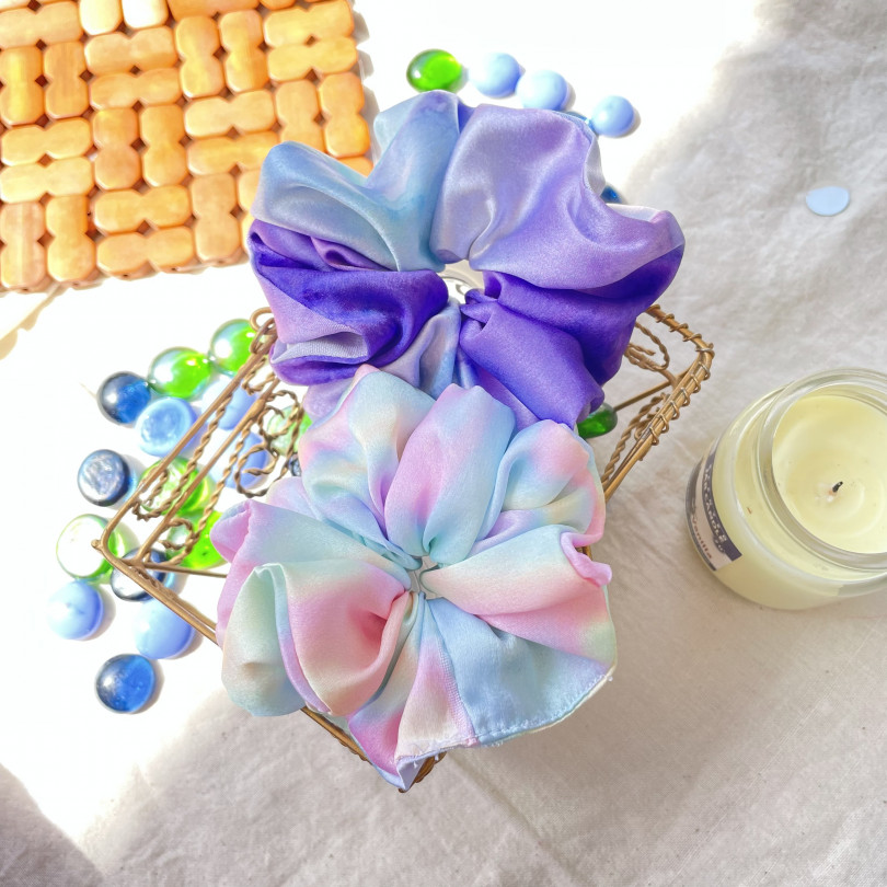 Colourful Satin scrunchies combo