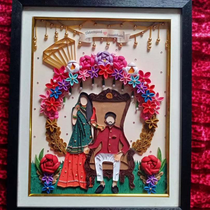 Portrait frame of quilling