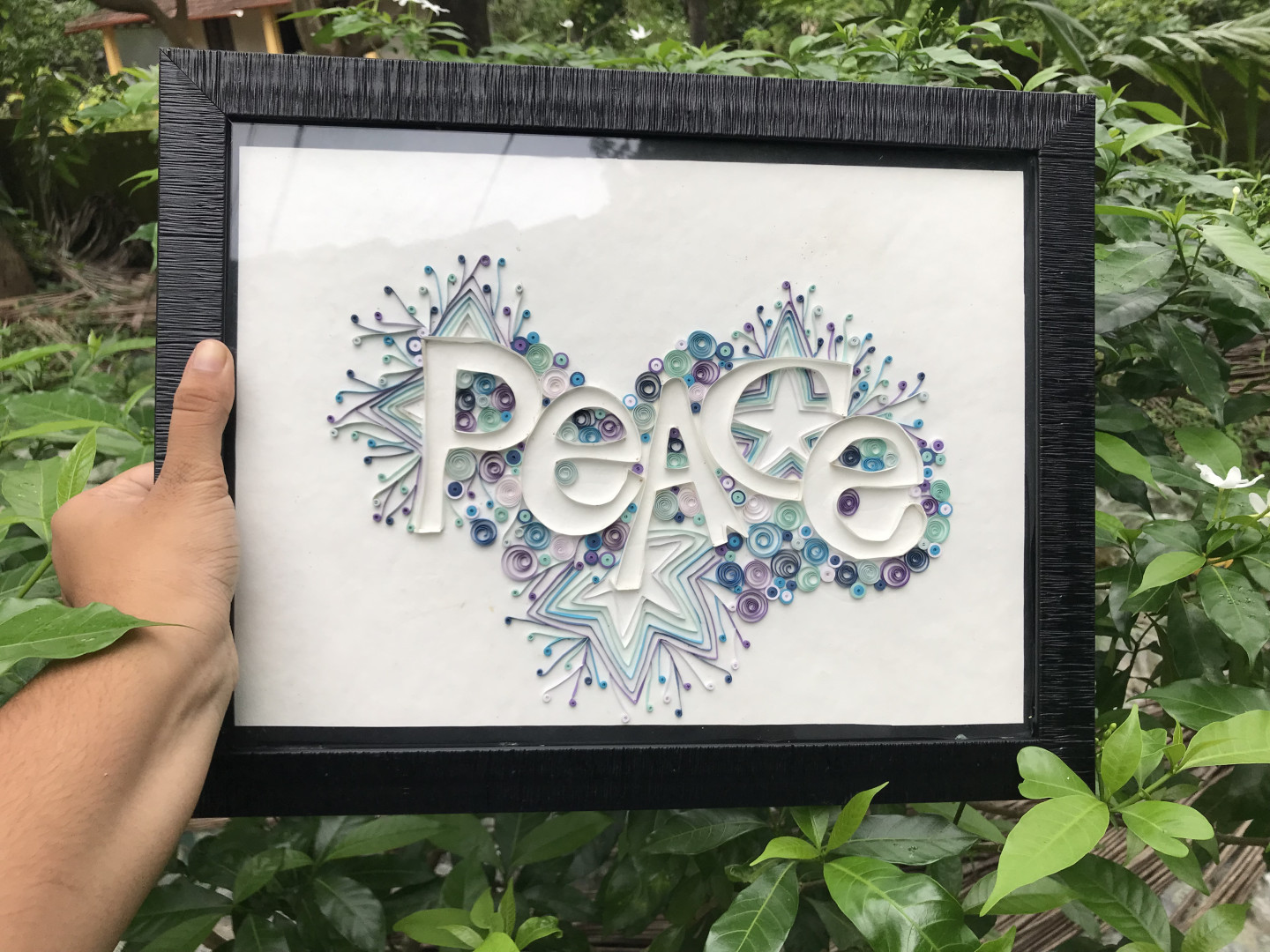 Quilled name frame