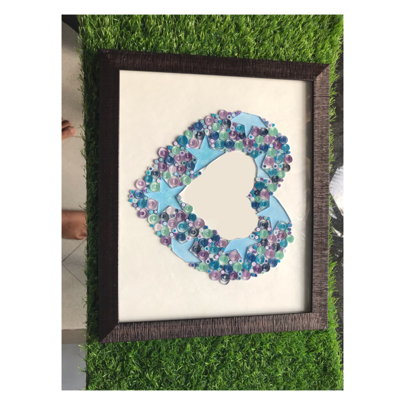 Quilled name frame