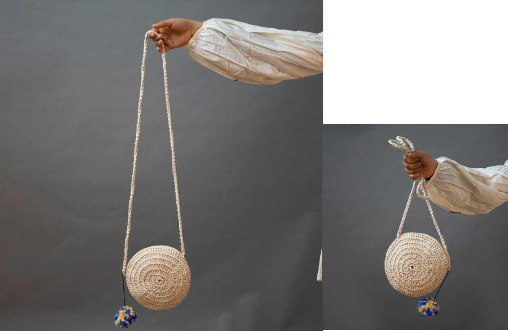 Miniature Cotton round sling bag