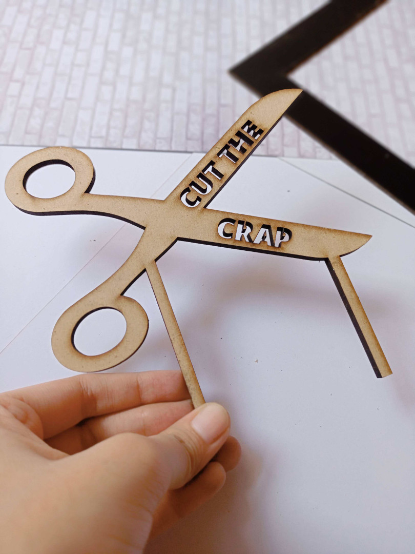 Funny cut the crap wooden cake topper