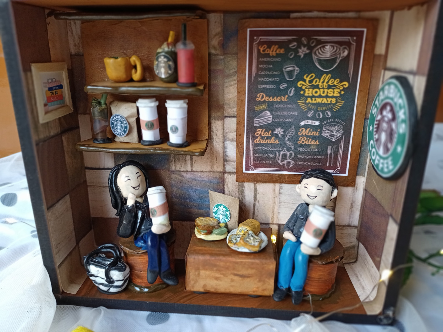 Starbucks cafe restaurant miniature shadow box personalised frame |  HandMade Gifts