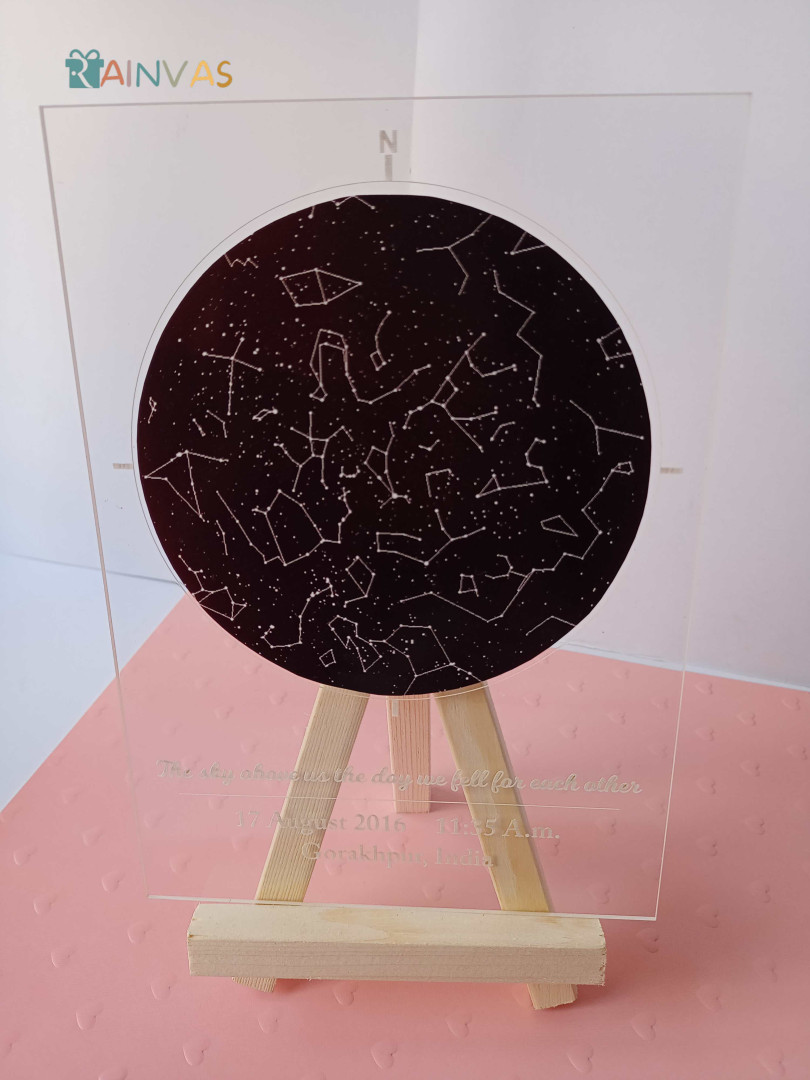 Star map size A5 with stand