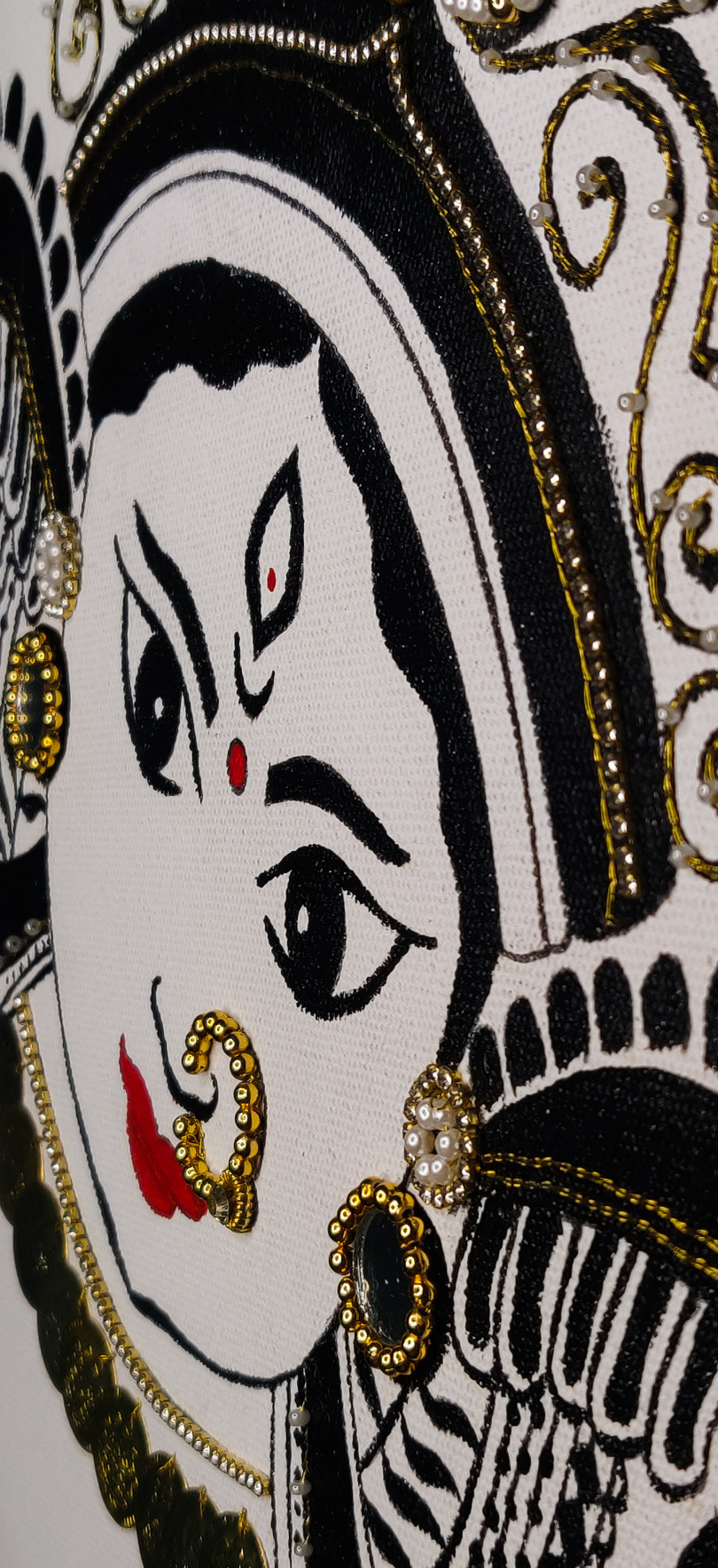 Maa Durga Acrylic and Embroidery