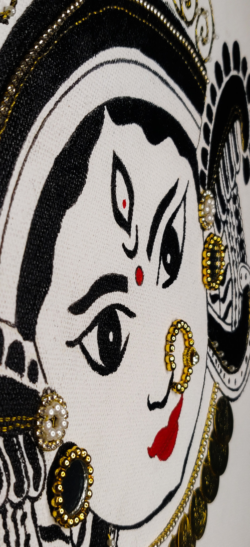 Maa Durga Acrylic and Embroidery