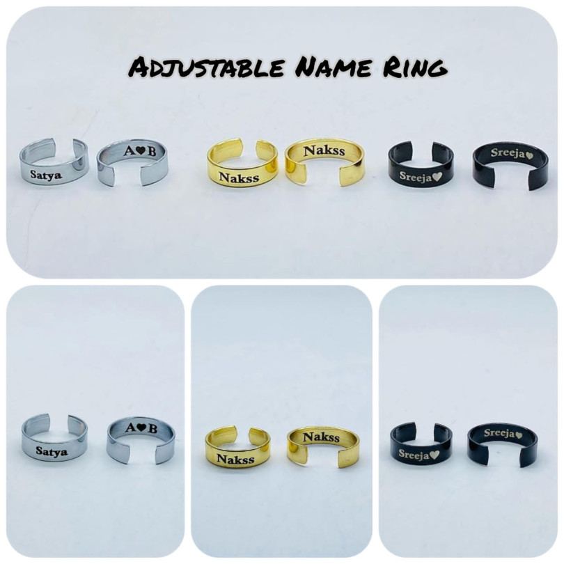 Adjustable Name Ring  With Your Name Customise