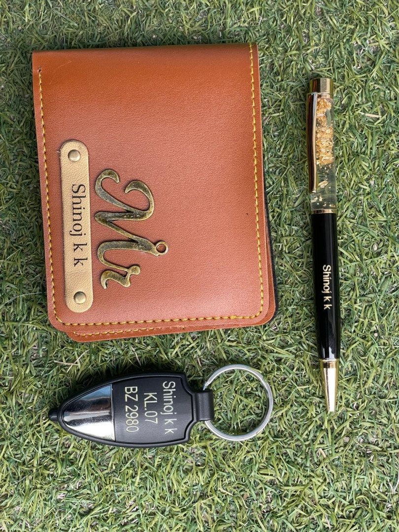 Wallet+Keychain +Pen combo customised