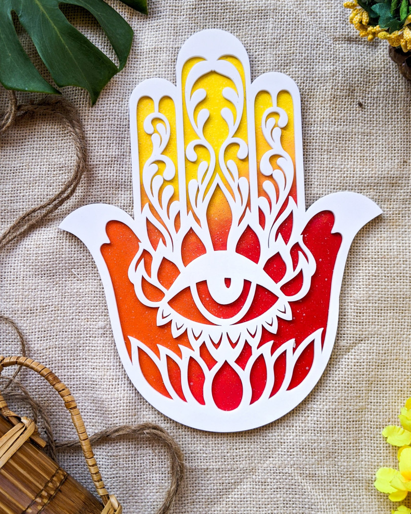 Hamsa hand wall hanging | Diwali collection - Traditional and auspicious  | Red+yellow