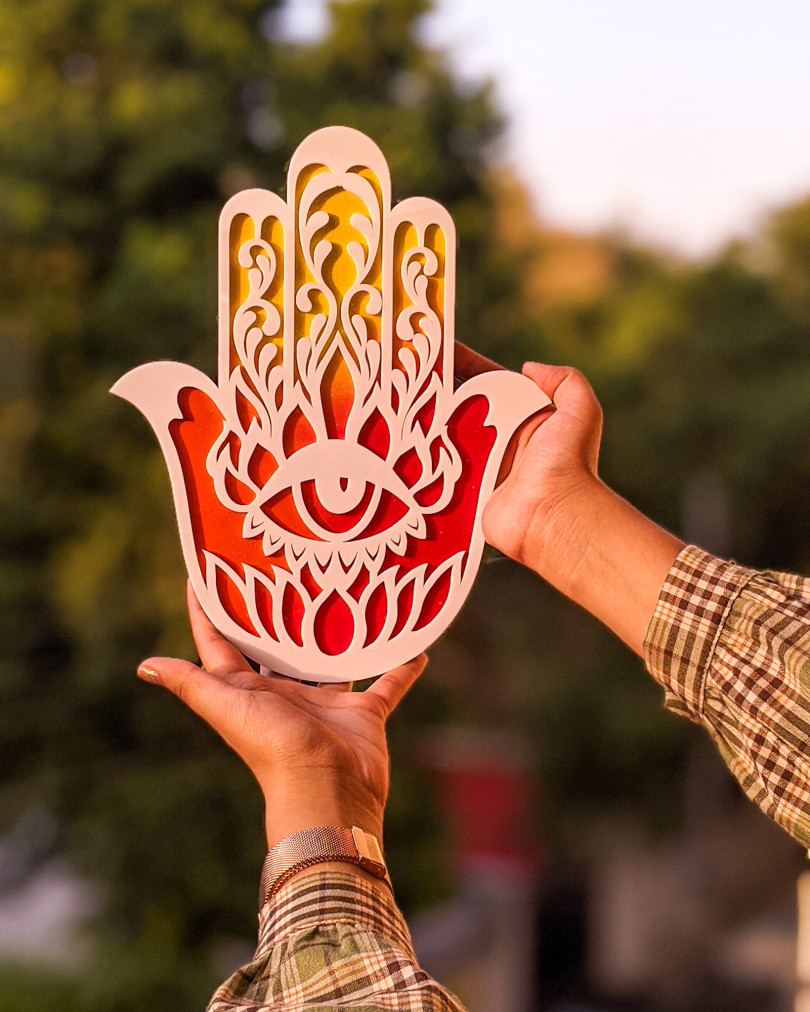 Hamsa hand wall hanging | Diwali collection - Traditional and auspicious  | Red+yellow