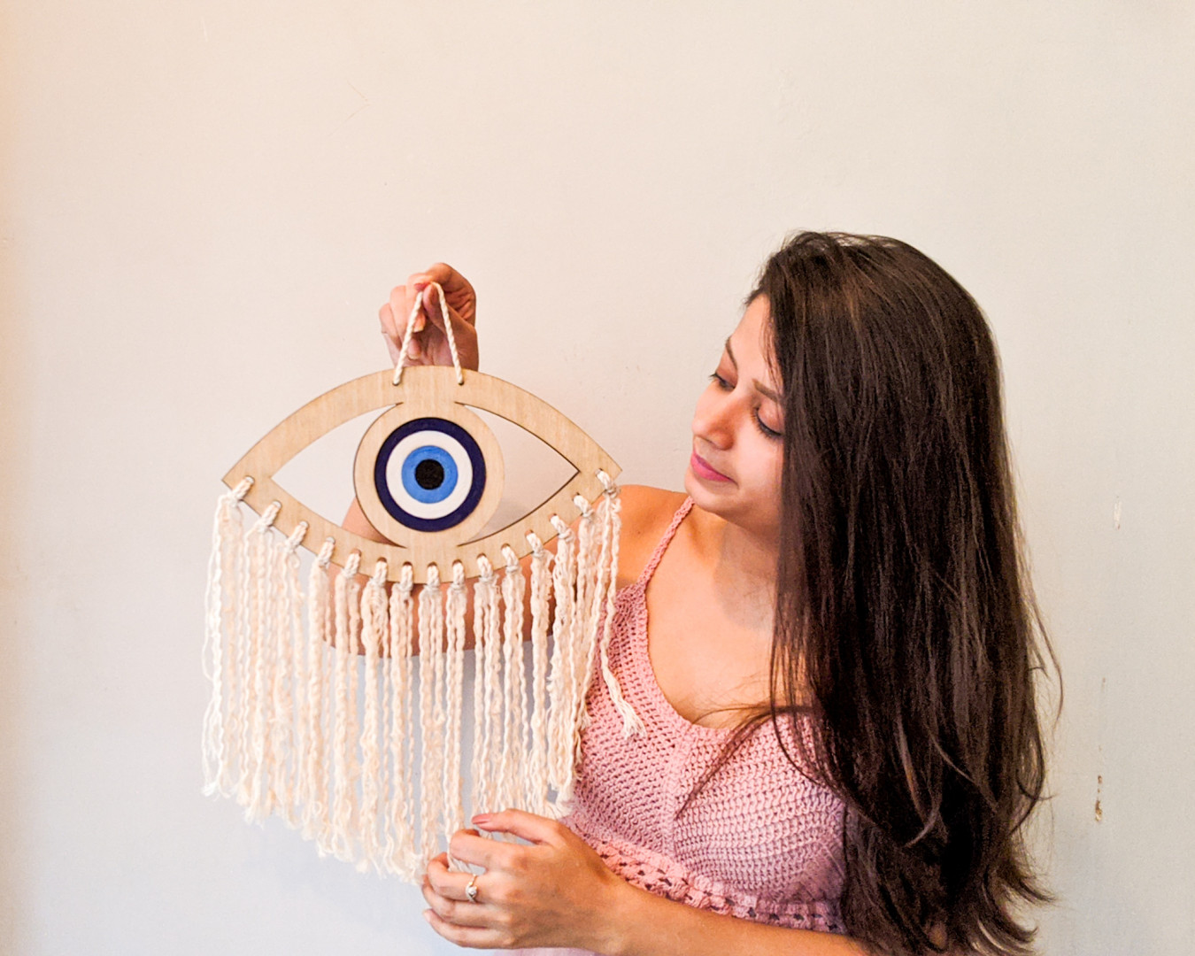 Traditional and auspicious evil eye macrame wall hanging | Diwali collection
