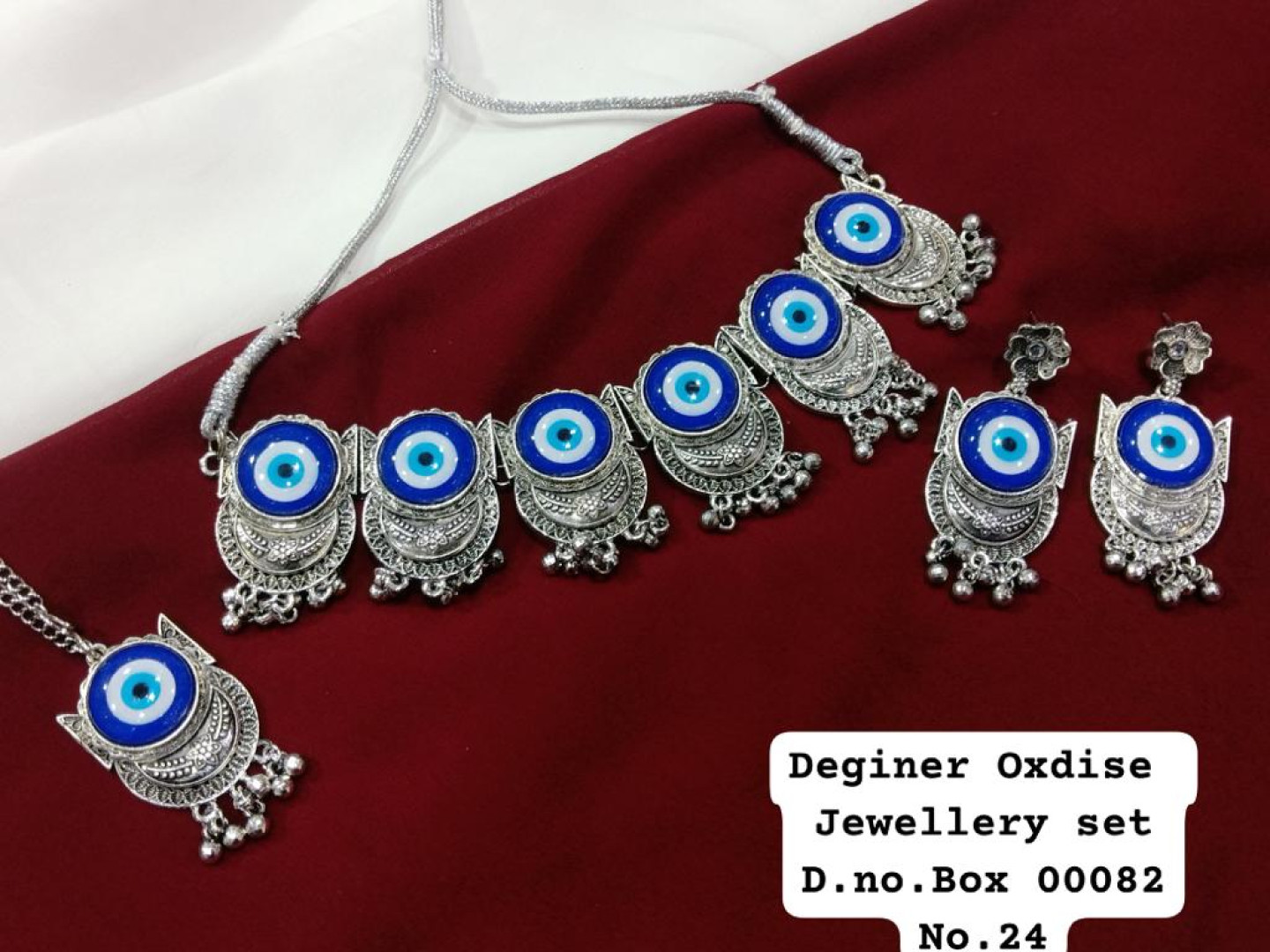Evil Eye Necklace Set with Earring