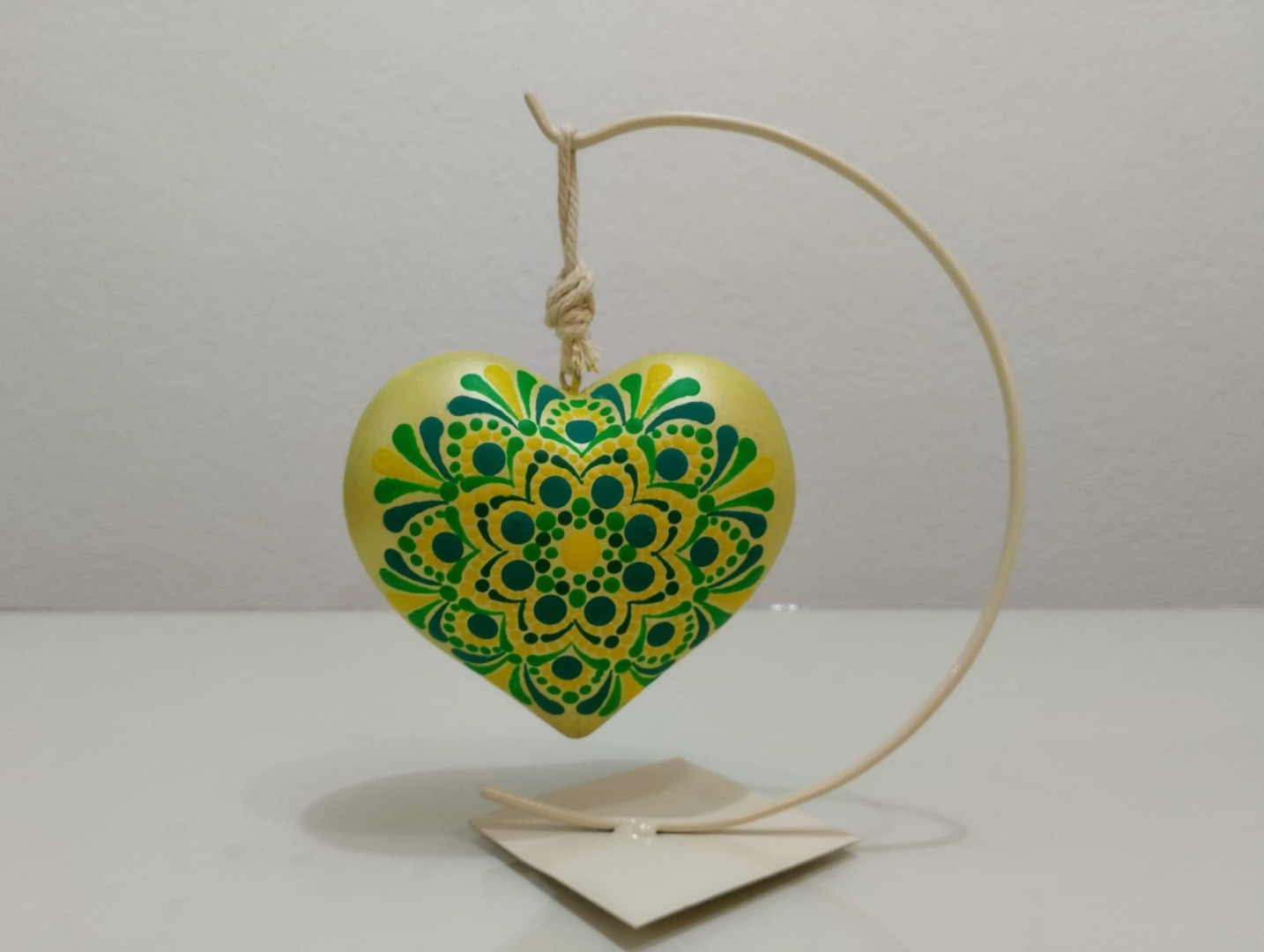 Mandala Art on Wooden Heart