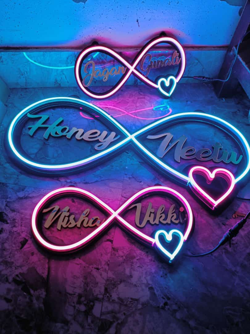 Infinity LED neon Light with two names