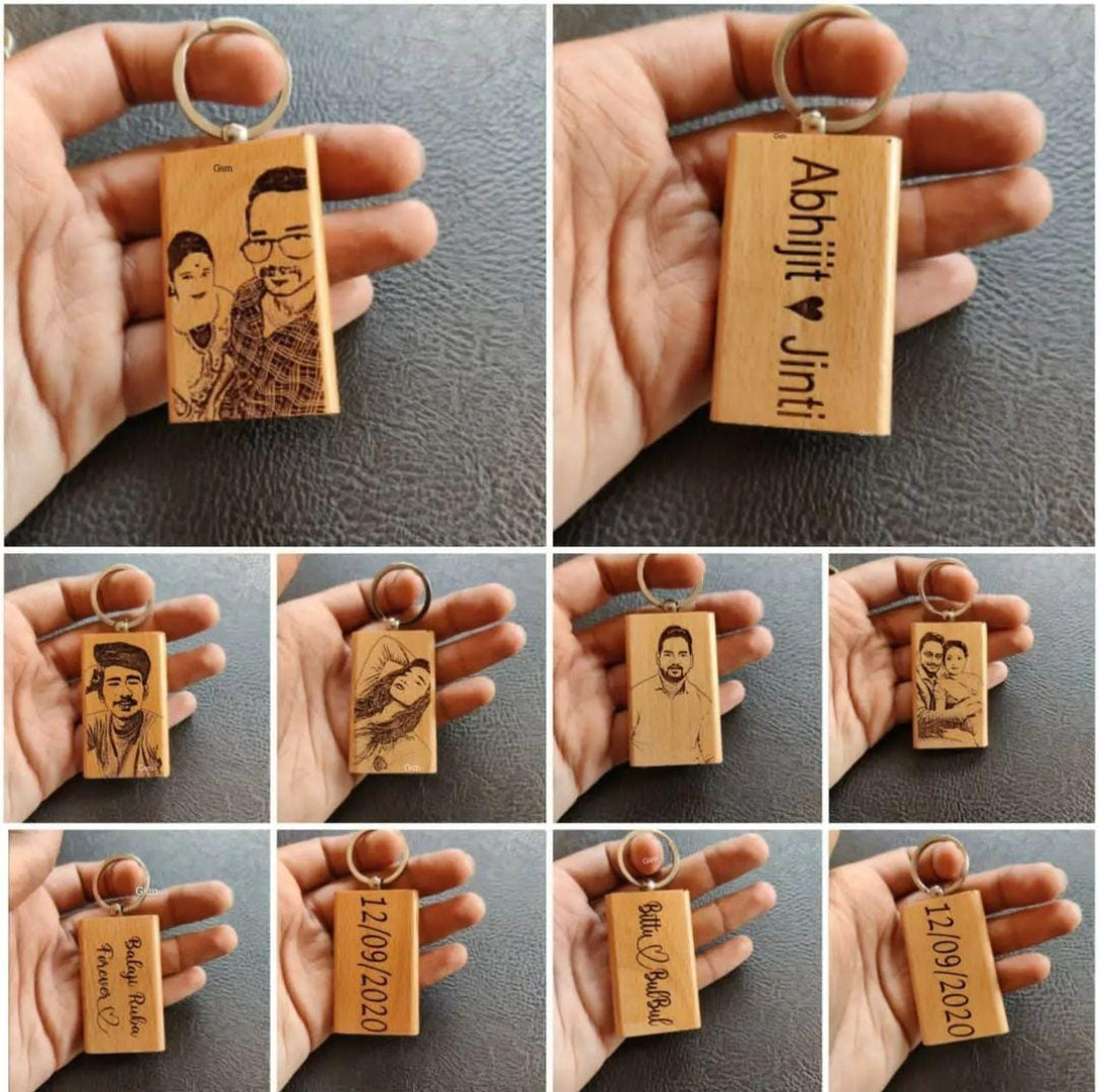 Wooden Photo Keychain
