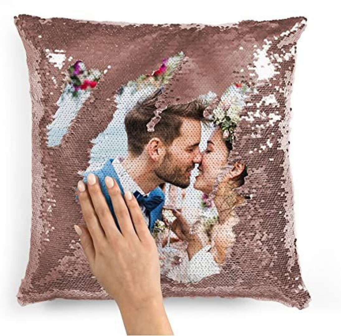 Magic  sequin Pillow with Photo