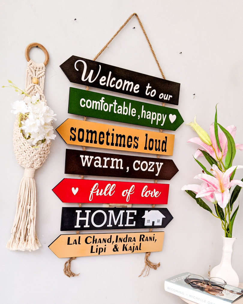 Welcome to our house handpainted wooden seven pallet board | Customized