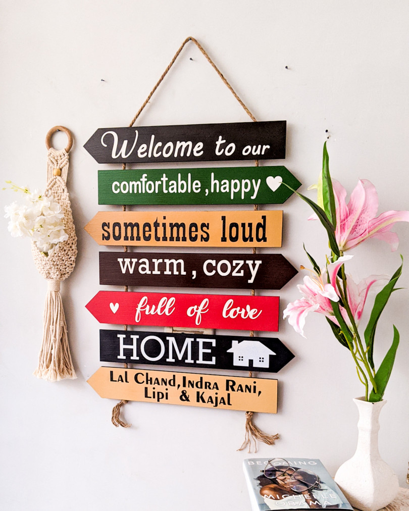 Welcome to our house handpainted wooden seven pallet board | Customized