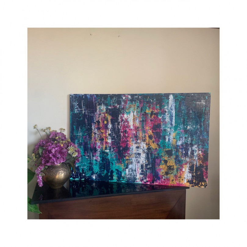 Razzle Dazzle - 24”x36” inches - Original abstract on stretched canvas.