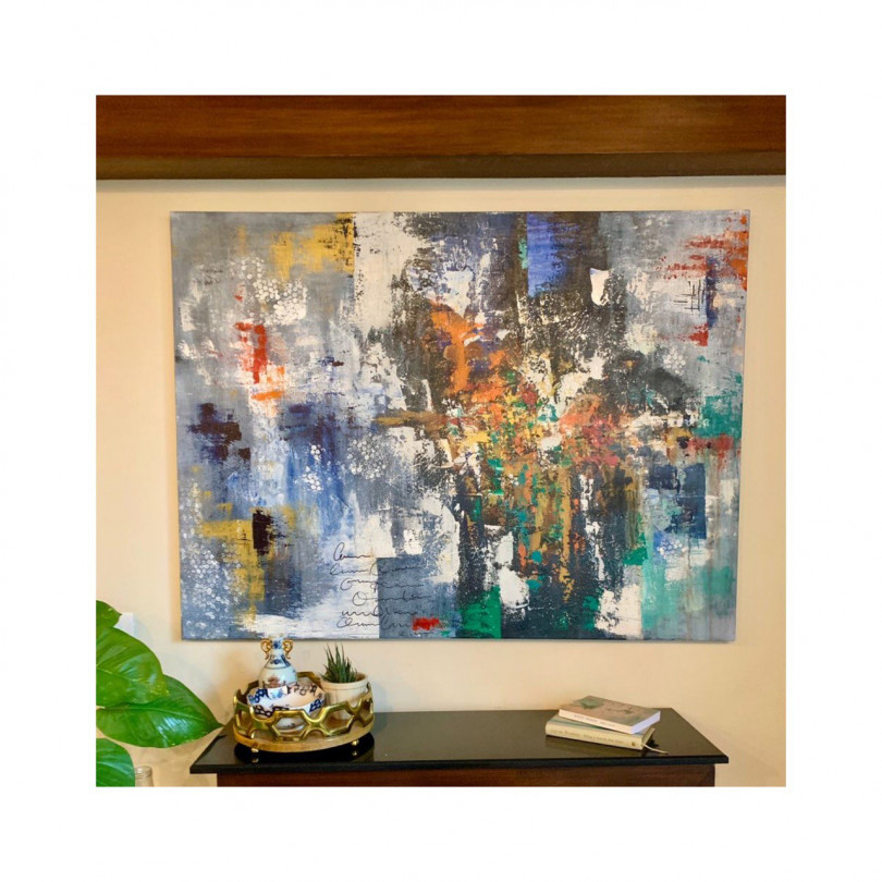 Emerging From Blues - 36”x48” inches - Original abstract on textured canvas