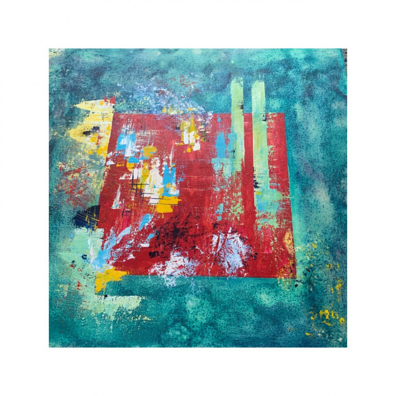 Squared Size - 36”x 36” inches - Original abstract on textured canvas, DM for price!